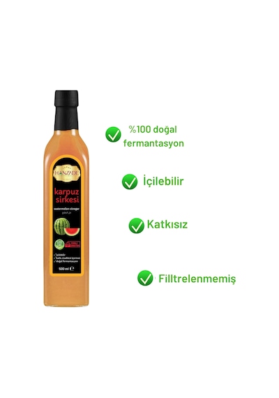 Hanzade Bitkisel Karpuz Sirkesi 3 x 500 ML