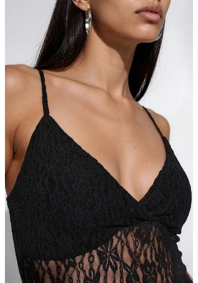 Hiccup Dantel Bodysuit Siyah