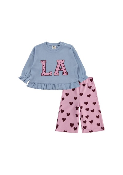Civil Baby La Aplikeli 6-18 Ay Takım - Mavi Buz Mavi-pembe