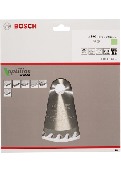 Bosch Optiline Wood 190x20/16 mm 36 Diş Daire Testere Bıçağı - 2608640613