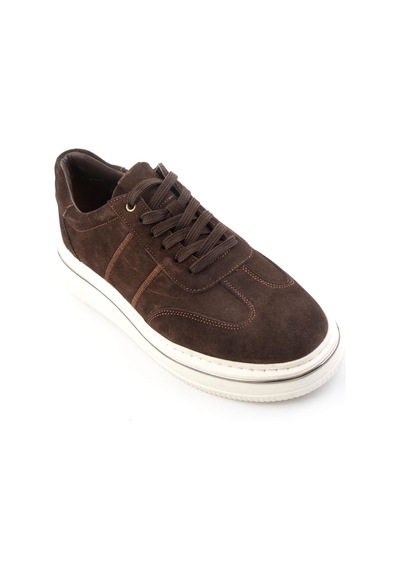 Bambi Kahve Hakiki Deri Erkek Sneaker E01089006202