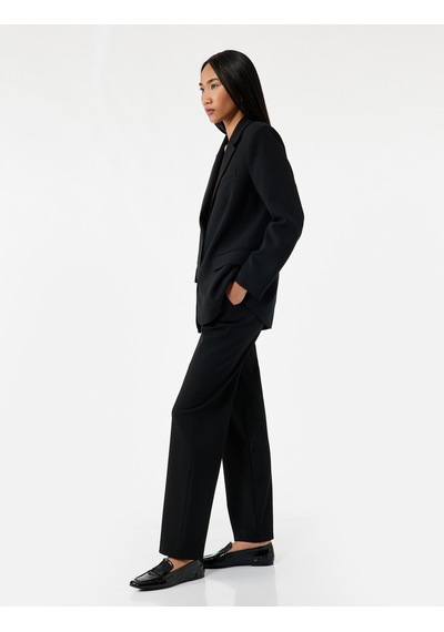 Koton Slim Fit Cep Detaylı Cigarette Kumaş Pantolon Siyah 7wak40019pw