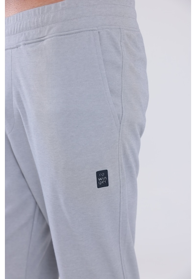 Rowinger Premium Merserize Kumaş Logolu Lastikli Paça Jogger Erkek Eşofman Altı Grey