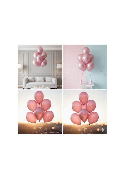 10 Adet Rose Parıltılı Metalik Balonlar Parti & Kutlama Paketi