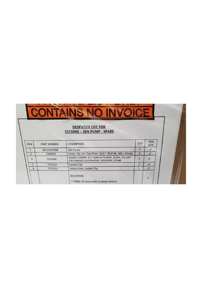 Elekta 1515098 / Agilent 6190575r002 35l/s Sem İyon Pompası Kiti - Vfııı Varian 54