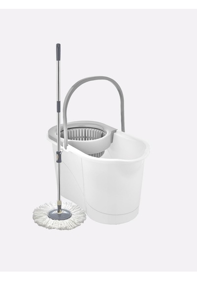 Tekerlekli Ultra Mop Temizlik Seti- 19 Lt Geniş Hazne & 360 Döner Başlıklı Paslanmaz Çelik Saplı