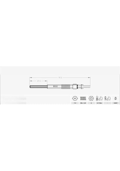 Mga 10021 Kızdırma Bujisi 11v P407 607 807 4007 2.2 Hdı 06 -c5 C6 C8 2.2 Hdı 06 596099