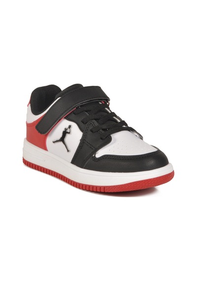 Cool Siyah Kırmızı Cırtlı Erkek Çocuk Sneaker Haykat Kısa F Siyah-kırmızı