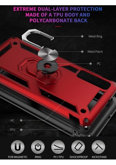 Samsung Uyumlu Galaxy A7 2018 Kilif Zirhli Standli Miknatisli Tank Kapak 392979464