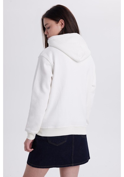 Tudors Kadın Relax Fit Rahat Kesim Pamuklu Kapüşonlu Kanguru Cepli Ekru Sweatshirt-39940 Ekru Tudors Kadın Relax Fit Rahat Kesim Pamuklu Kapüşonlu Kanguru Cepli Ekru Sweatshirt-39940 Ekru
