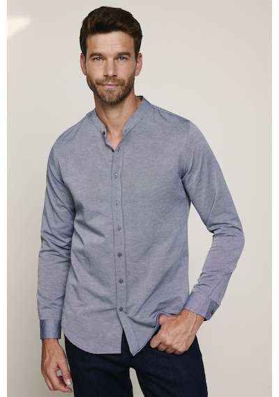 Tudors Slim Fit Hakim Yaka Pamuklu Kolay Ütü Erkek Gri Gömlek-17440-gri Gri