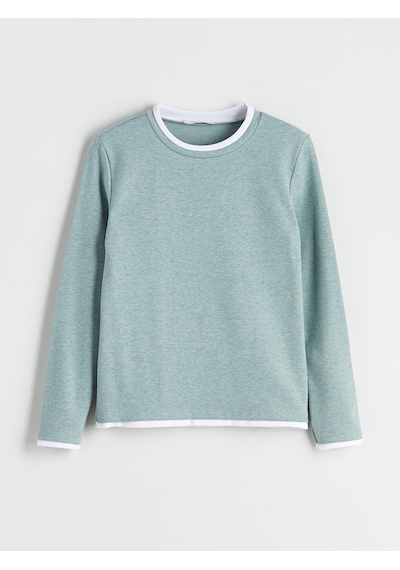Lcw Eco Yeşil Bisiklet Yaka Kadın Sweatshirt