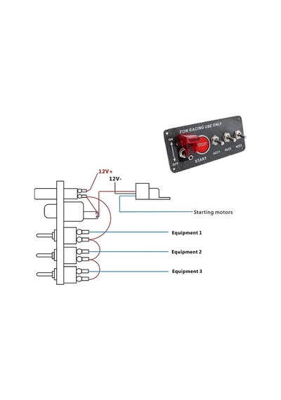 4'lü ON-OFF Toggle Switch Panel - Motor Start Butonlu