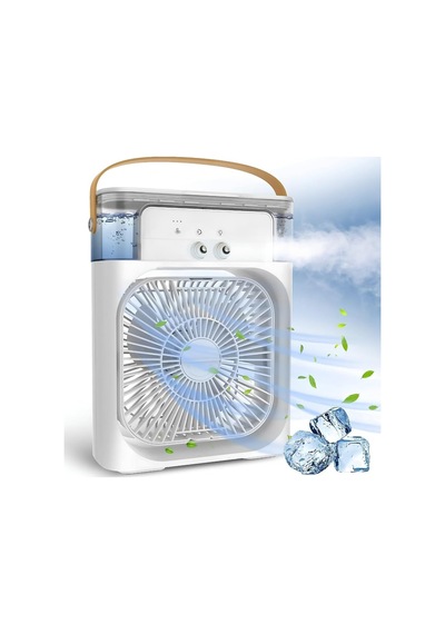 Masaüstü Taşınabilir Sulu Hava Soğutucu Fan - 600ml Su Depolu Mini Hava Klima, 3 Kademeli Hız, Renkli Led Gece Lambası, 60 Ayarlanabilir Açı, Usb İle Çalışan Sessiz Vantilatör & Nemlendirici