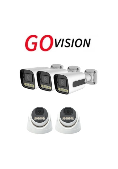 Go Vision 5 Adet Ip Güvenlik Kamerası - 5mp Dış Mekan Kamera, 3.6mm Lens, Poe, Warm Led Gece Görüşlü