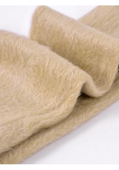 Lüx Wood Kadın İçi Peluşlu Kalın Termal Çorap Kışlık Polar İçi Sıcak Tutucu Soket Çorap Bej