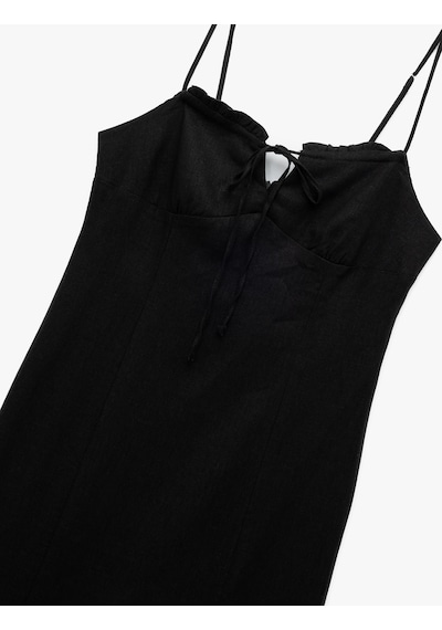 Koton Fırfırlı Yırtmaç Detaylı Volümlü Slim Fit Keten Viskon Karışımlı Askılı Midi Elbise Siyah 5sal80004ıw Siyah Koton Fırfırlı Yırtmaç Detaylı Volümlü Slim Fit Keten Viskon Karışımlı Askılı Midi Elbise Siyah 5sal80004ıw Siyah
