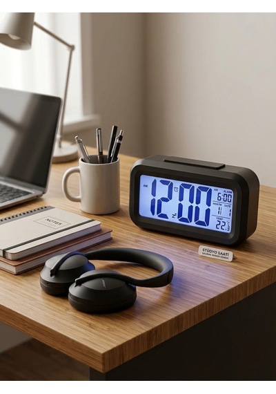 Dijital Masa Saati - Işıklı Lcd Ekran, Alarmlı, Erteleme Snooze , Takvim Ve Sıcaklık Göstergeli Akıllı Çalar Saat Çalışma Masası Saati Siyah Dijital Masa Saati - Işıklı Lcd Ekran, Alarmlı, Erteleme Snooze , Takvim Ve Sıcaklık Göstergeli Akıllı Çalar Saat Çalışma Masası Saati Siyah