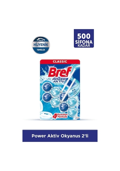 Bref WC Power Aktiv Duopack Katı Tuvalet Bloğu Çam 3 x 50 G + Okyanus Kokulu 2 x 50 G 5'li Set