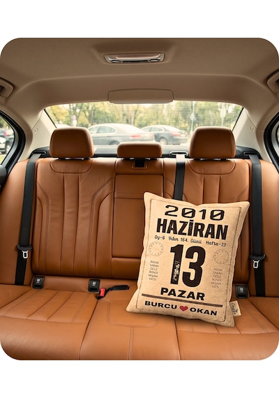 Takvim Yastık Doğum Günü Yıldönümü Hediyesi Takvim Yaprağı Hediyelik Dekoratif Yastık 40x28cm Hediye Paketi-Hediye Paketi