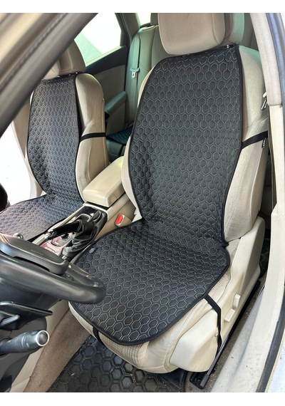 Siyah Oto Koltuk Kılıfı Sırt Destekli Minderi Beyaz Dikiş Classe Elegance Ön İkili +arka Oturma Set Siyah-Beyaz