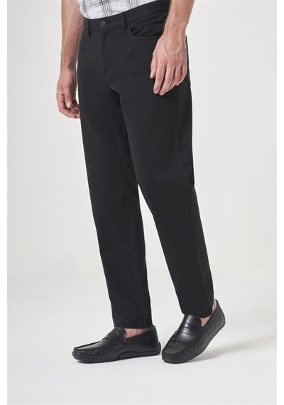 İmza Siyah Yan Cep Örme Slim Fit Casual Pamuklu 5 Cep Pantolon 1003260906
