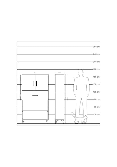 Arges Dolap 3 Raflı Tek Çekmeceli 2 Kapaklı 88x30x163 Antrasi... Antrasit