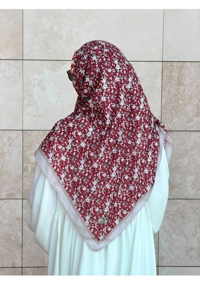 Qalortex Scarf Meyra Desen B.boy Eşarp - Bordo