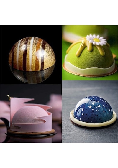 Silikon Yuvarlak Çikolata Kek Dondurma Reçine Kalıbı Goldcakes