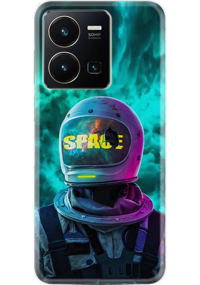 Vivo Y36 Kılıf Resimli Desenli Silikon Platinium Series Space 1814