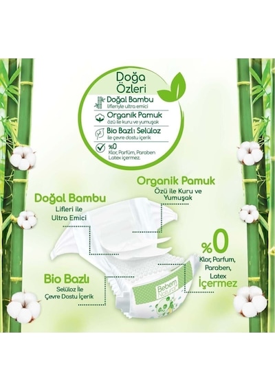 Bebem Natural Bebek Bezi Ultra Fırsat Paketi 6 Numara 64x3 192 Adet 3'lü
