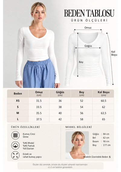 Cloudymood Kadın Ultra Soft V Yaka Bluz Günlük Kullanım Kombinlenebilir Ekru - 892430423 Ekru Cloudymood Kadın Ultra Soft V Yaka Bluz Günlük Kullanım Kombinlenebilir Ekru - 892430423 Ekru