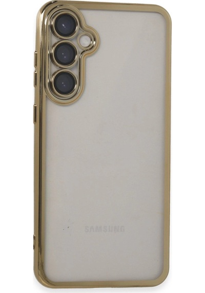 Samsung Uyumlu Galaxy S23 Fe Kılıf Kamera Korumalı Lensli Silikon Altın