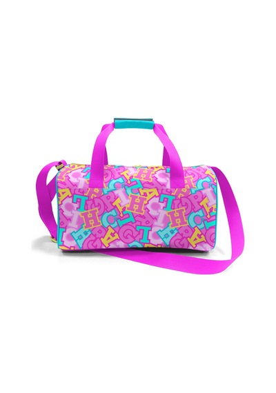 Coral High Pembe Su Yeşili Harf Desenli Spor Çantası 27551 124-Pembe