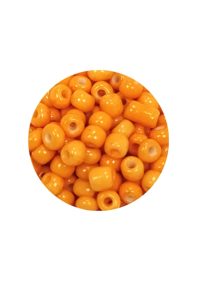 Dökme Cam Kum Boncuk Büyük Boy 6/0 4 Mm - 20 Gram - Açık Turuncu - Bnc095