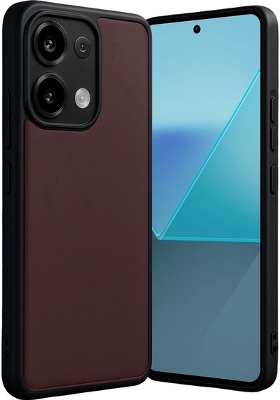 Xiaomi Redmi Note 13 Pro 5g Kılıf Aras Deri Kapak - Bordo Düz Renkli