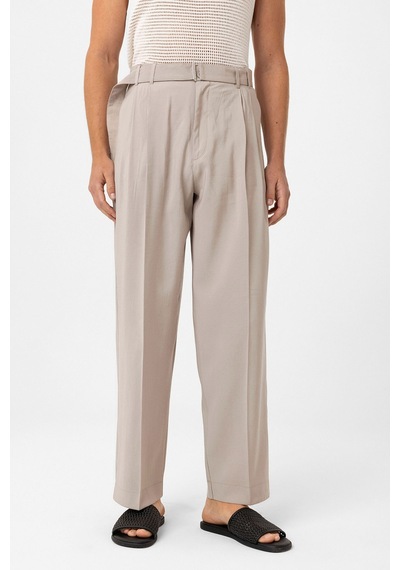 Antioch Modal Kumaş Relax Fit Kemerli Erkek Pantolon Bej