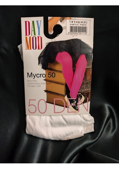 Day Mod Daymod Mycro 50 Den Mikrofiber Çocuk Külotlu Çorap Beyaz