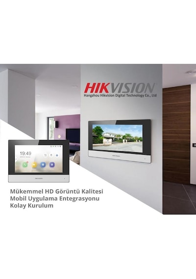 Hikvision Ip Villa Tipi Görüntülü Diafon Seti Beyaz 1 Monitörlü Wi-fi Kapı Telefonu Ve Interkom Sistemi