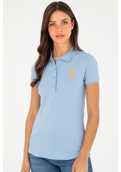 U.S. Polo Assn. Kadın Açık Mavi Basic Polo Yaka Tişört 50280071-VR003 U.S. Polo Assn. Kadın Açık Mavi Basic Polo Yaka Tişört 50280071-VR003