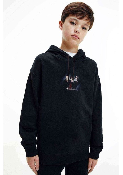 Tshirthane Supernatural Season 1 Baskılı Unisex Çocuk Kapüşonlu Siyah Sweat Siyah