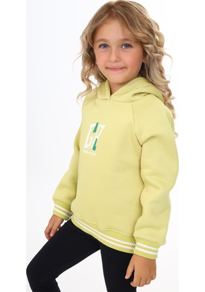 Toontoy Kids Toontoy Kız Çocuk Baskılı Sweatshirt Açık Yeşil
