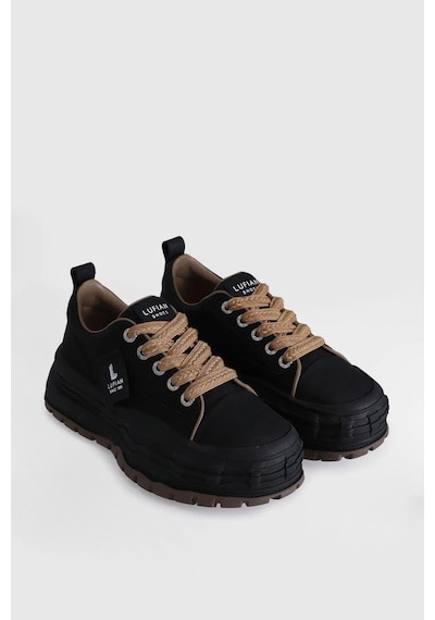 Lufian Zeta Siyah Hakiki Deri Kadın Sneaker Ayakkabı Siyah