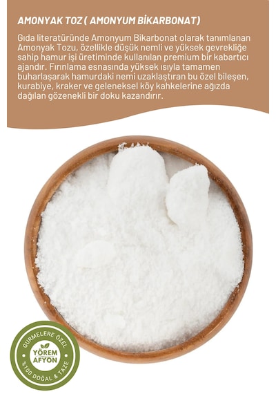 Yörem Afyon Anne Hamurlarının Sırrı Gıda Amaçlı Amonyak Toz Amanyom Bikarbonat - E503 85gr.