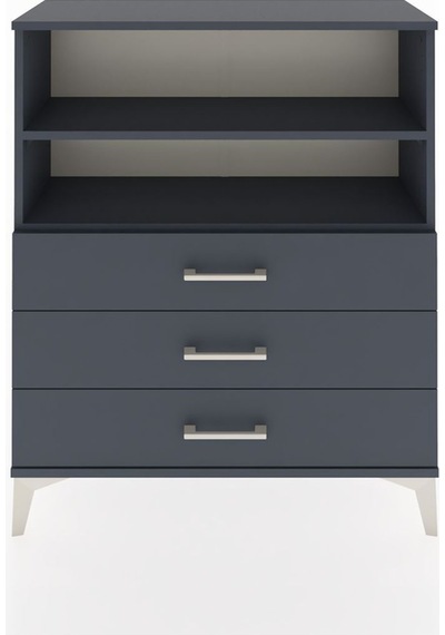Arges Şifonyer 2 Raflı 3 Çekmeceli 88x30x106 Antrasit-antrasit Antrasit