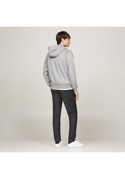Tommy Hilfiger Fermuarlı Kapşonlu Sweatshirt Gri