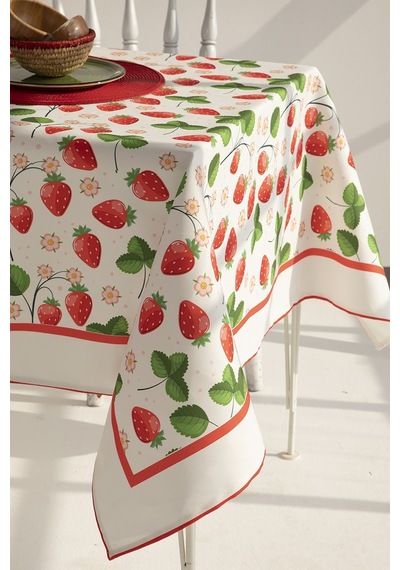 Ays Home Çilek Desen Yemek Masası Örtüsü