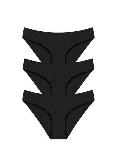 301 Kadın Dikişsiz Lazer Bikini Külot Paketi 301-v5-siyah Siyah