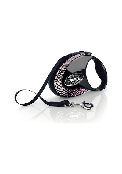 Flexi Glam Splash Crystal S Beden Siyah 3mt Şerit Tasma Siyah