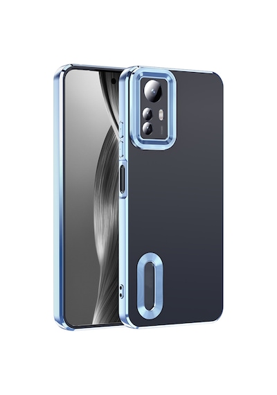Zore Redmi Note 12s Kılıf Kamera Korumalı Logo Gösteren Nvth Omega Kapak - Gold
